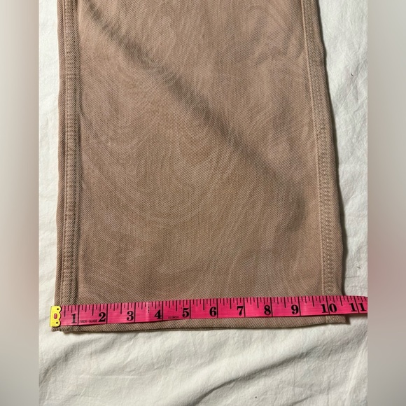 Urban Outfitters BGD Wide Leg Puddle Jeans In Tan Blush Pink Swirl 26 - Picture 10 of 12